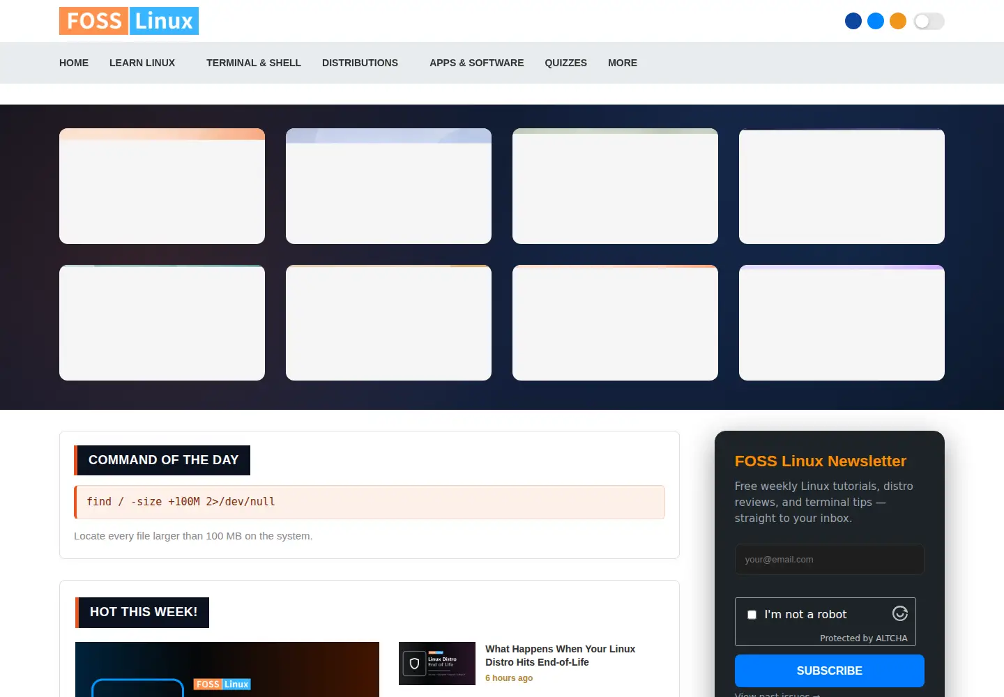 Screenshot of fosslinux.com