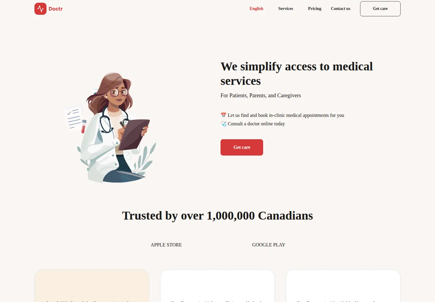 Captured homepage of doctr.ca in the current scan