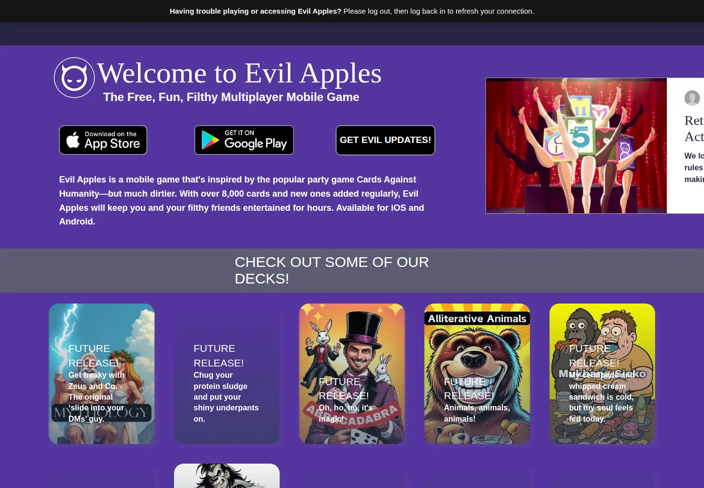 Screenshot of evilapples.com