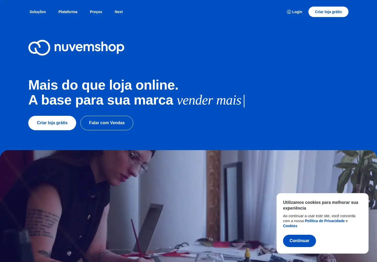 Screenshot of nuvemshop.com.br