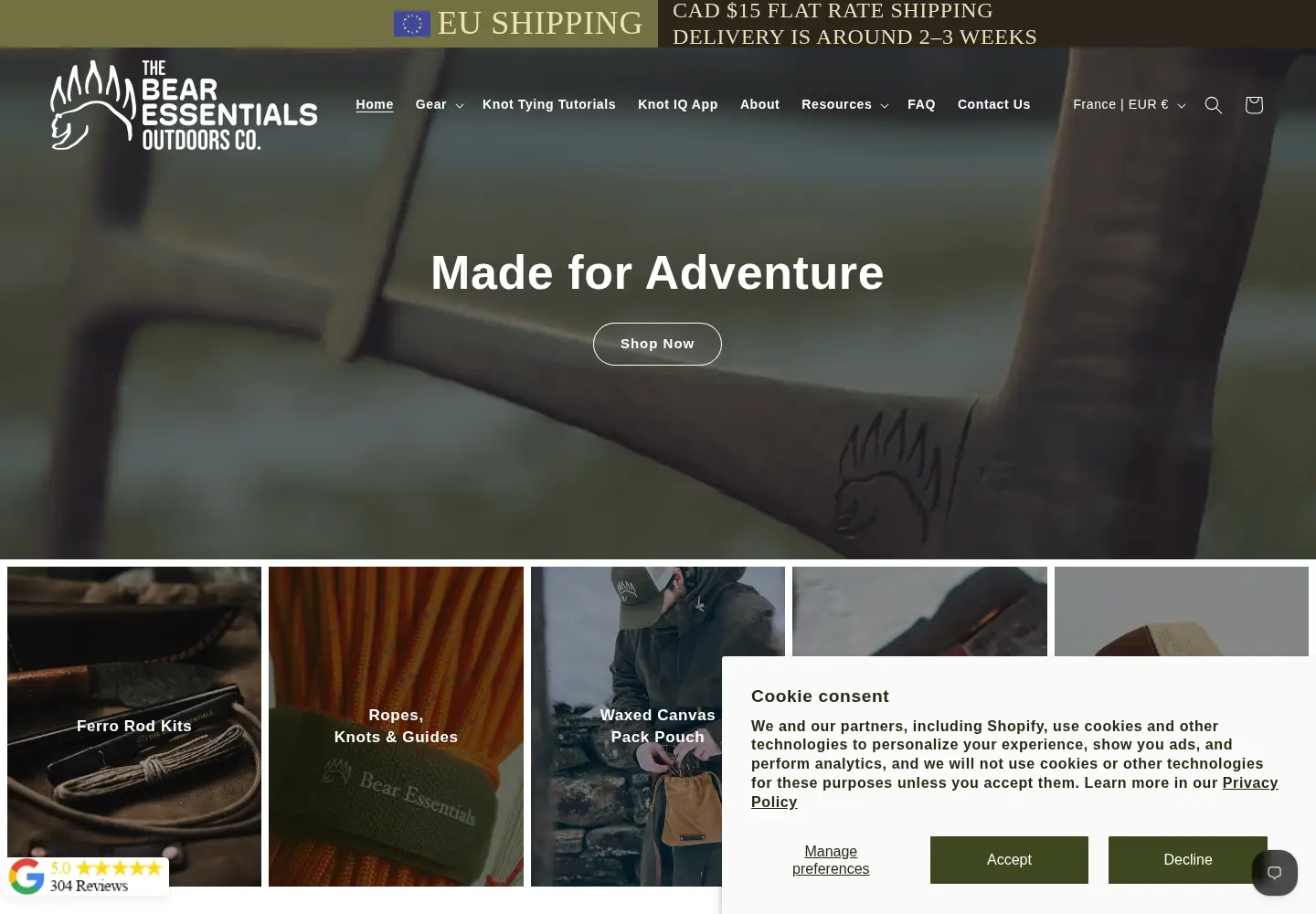 Captured homepage of thebearessentials.com in the current scan
