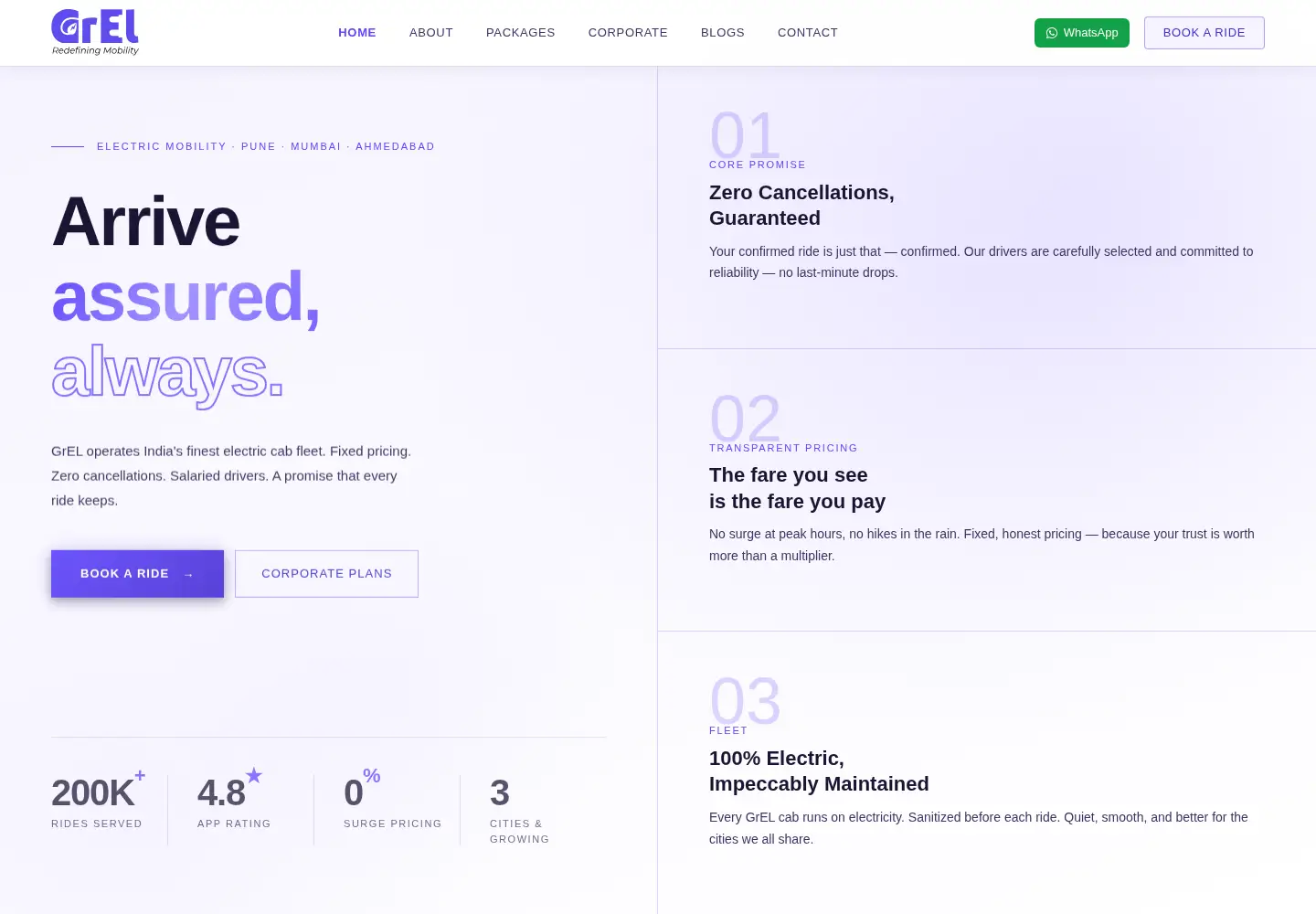 Screenshot of grelcabs.com
