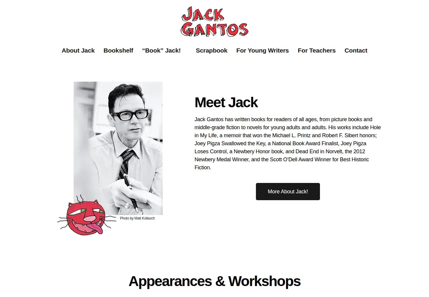 Captured homepage of jackgantos.com in the current scan