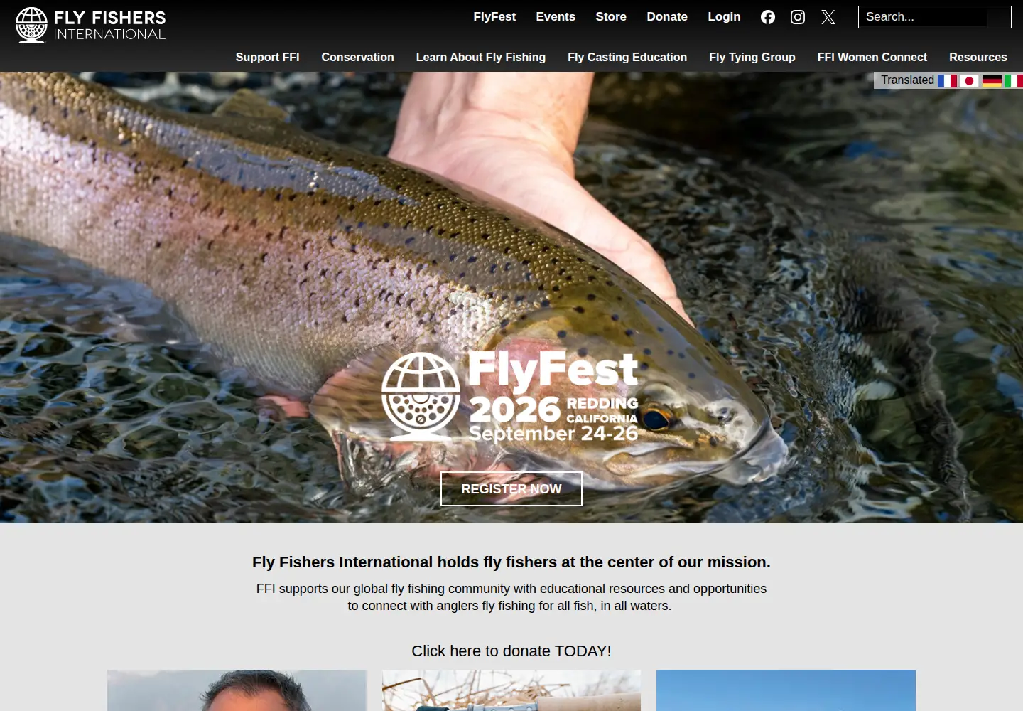 Screenshot of flyfishersinternational.org