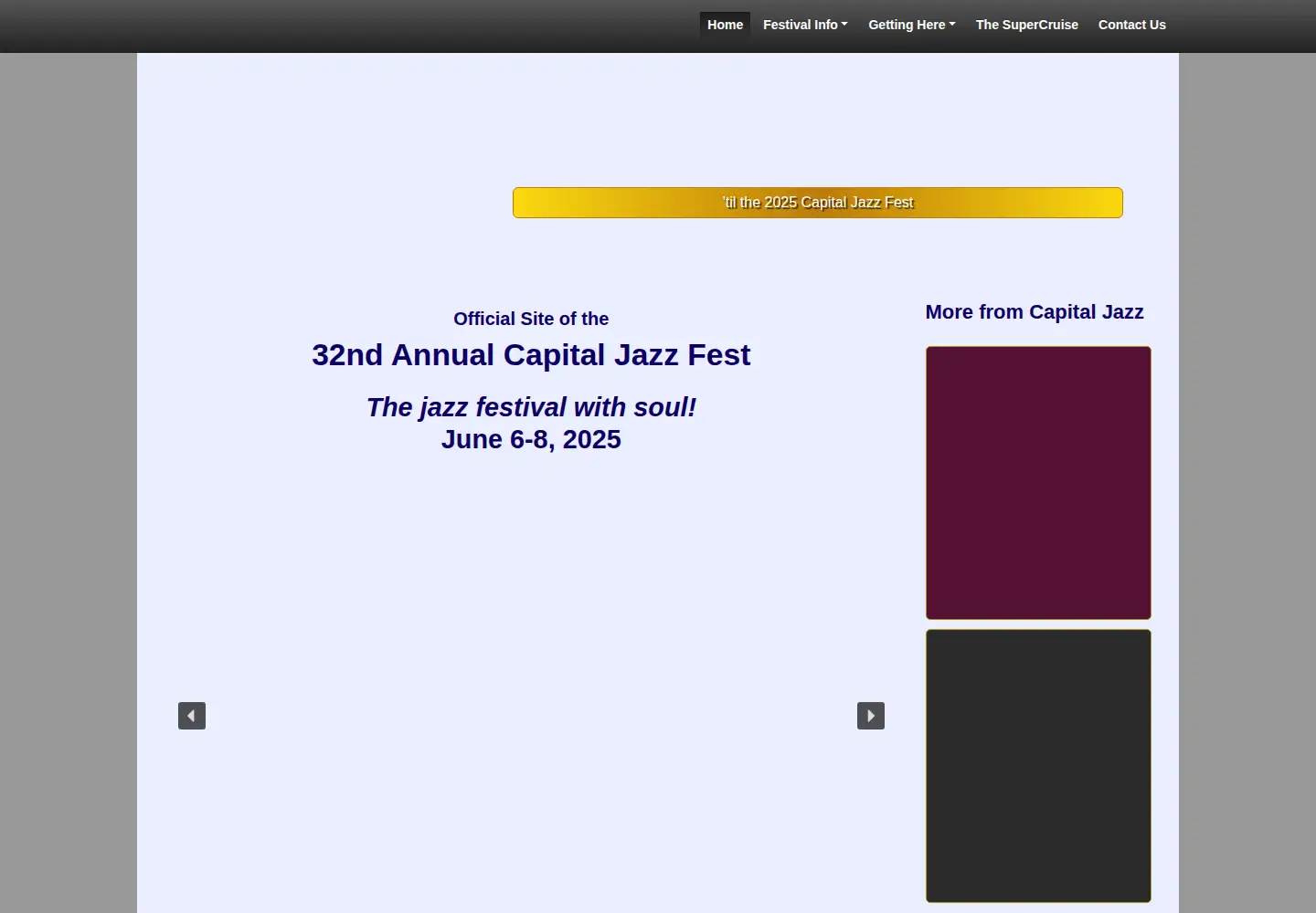 Captured homepage of capitaljazz.com in the current scan