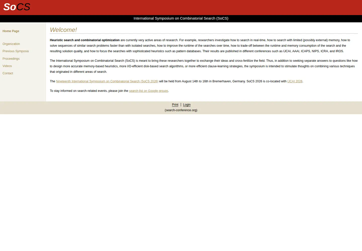 Captured homepage of search-conference.org in the current scan