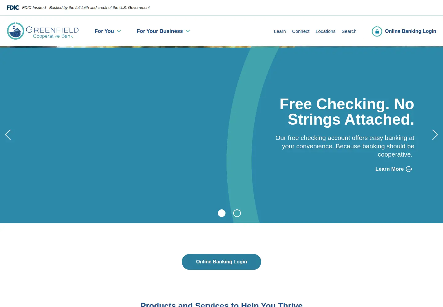 Screenshot of greenfieldcoopbank.com