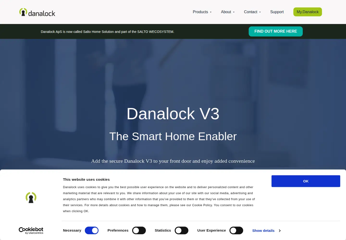 Screenshot of danalock.com