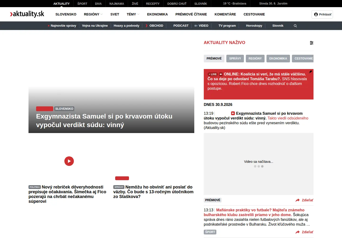 Screenshot of aktuality.sk