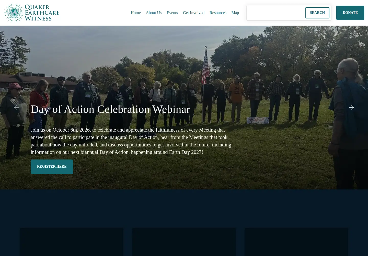 Captured homepage of quakerearthcare.org in the current scan