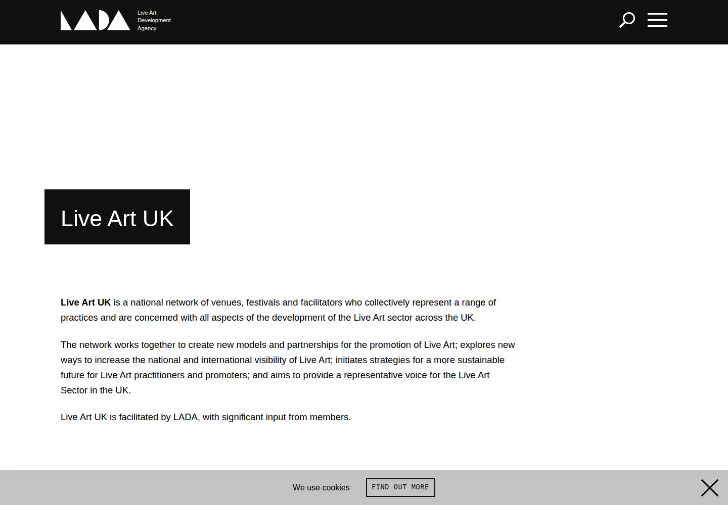 Captured homepage of liveartuk.org in the current scan