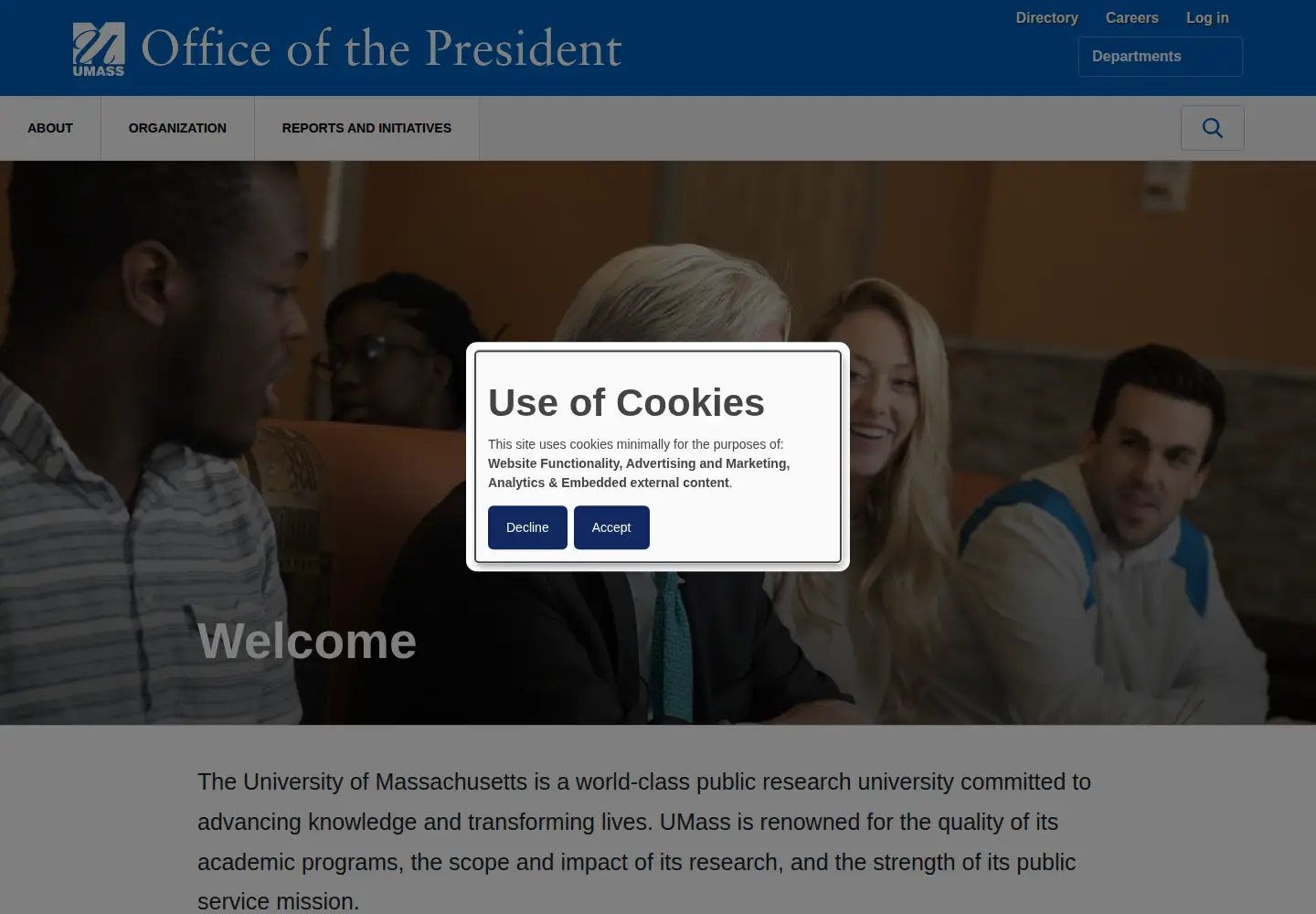 Screenshot of umassp.edu