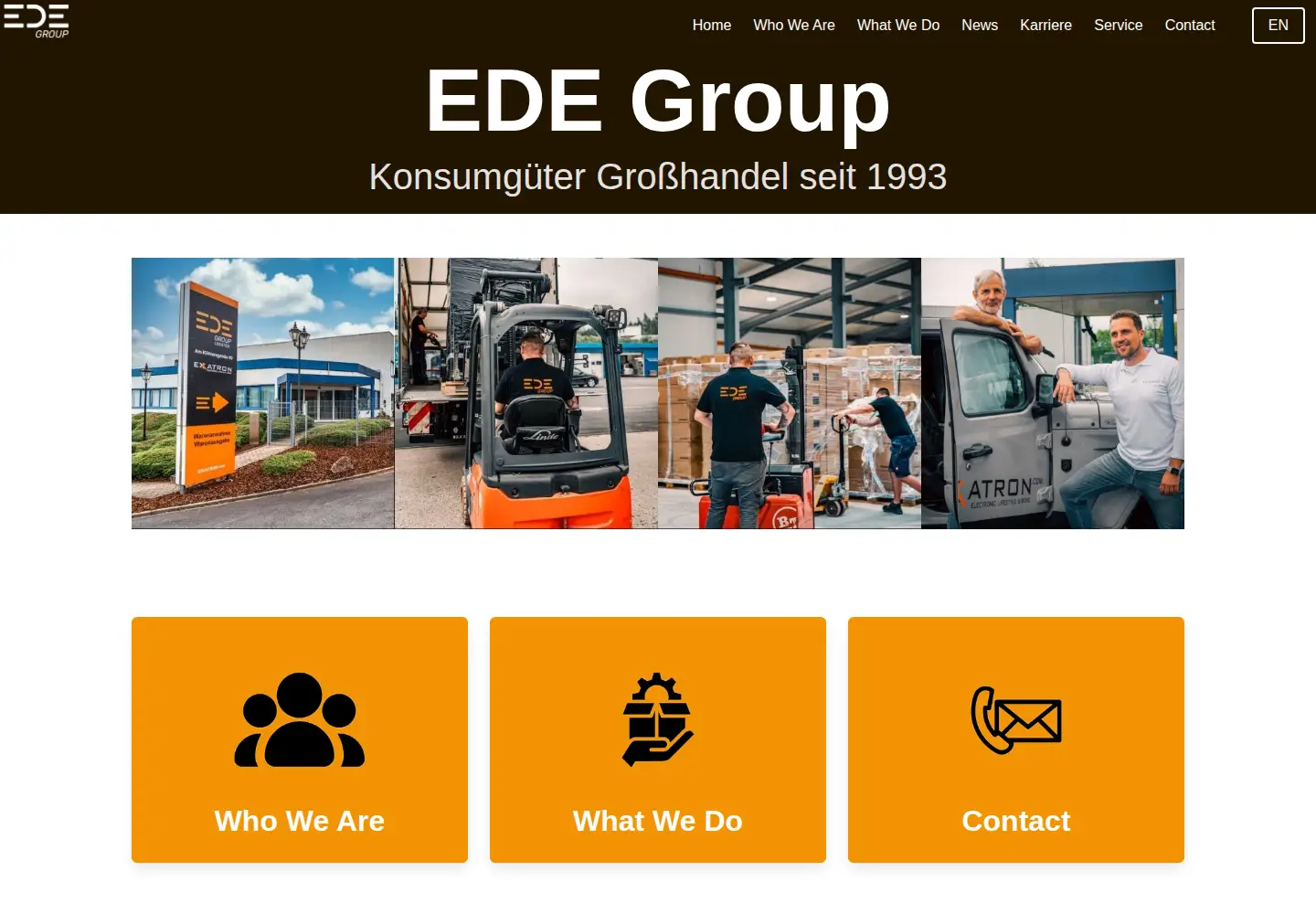Captured homepage of ede-group.com in the current scan