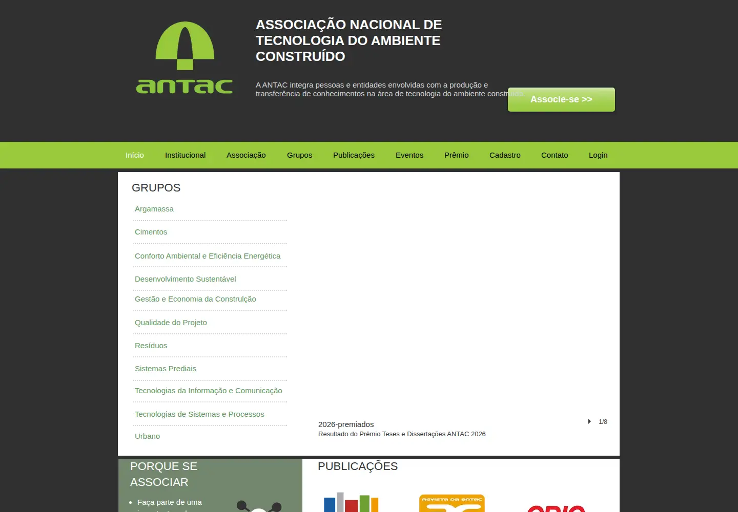 Screenshot of antac.org.br
