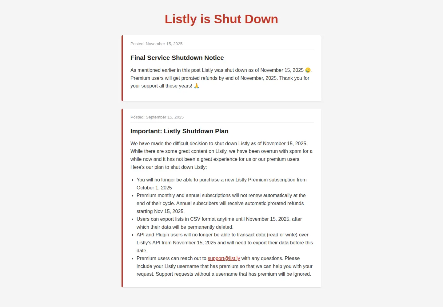 Screenshot of list.ly