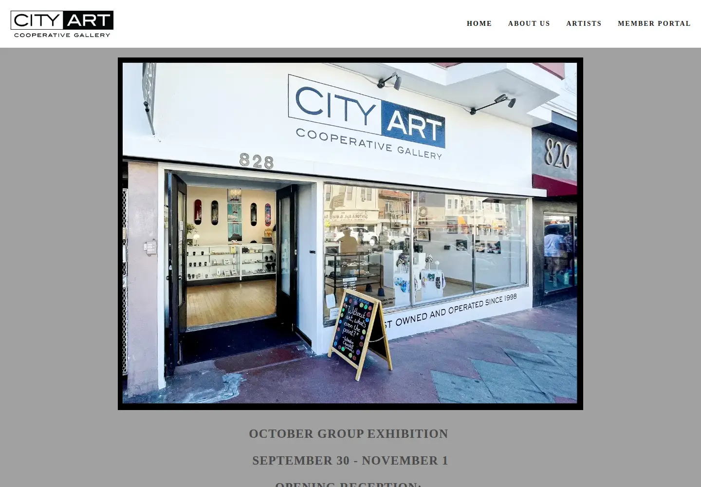 Screenshot of cityartgallery.org
