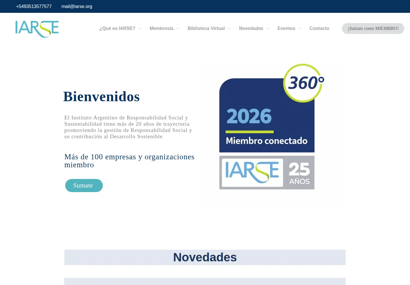 Screenshot of iarse.org