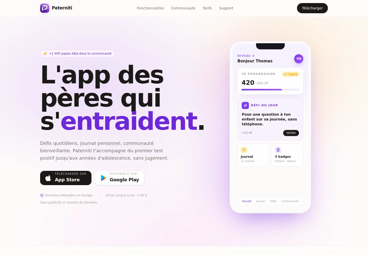 Screenshot of paterniti.fr