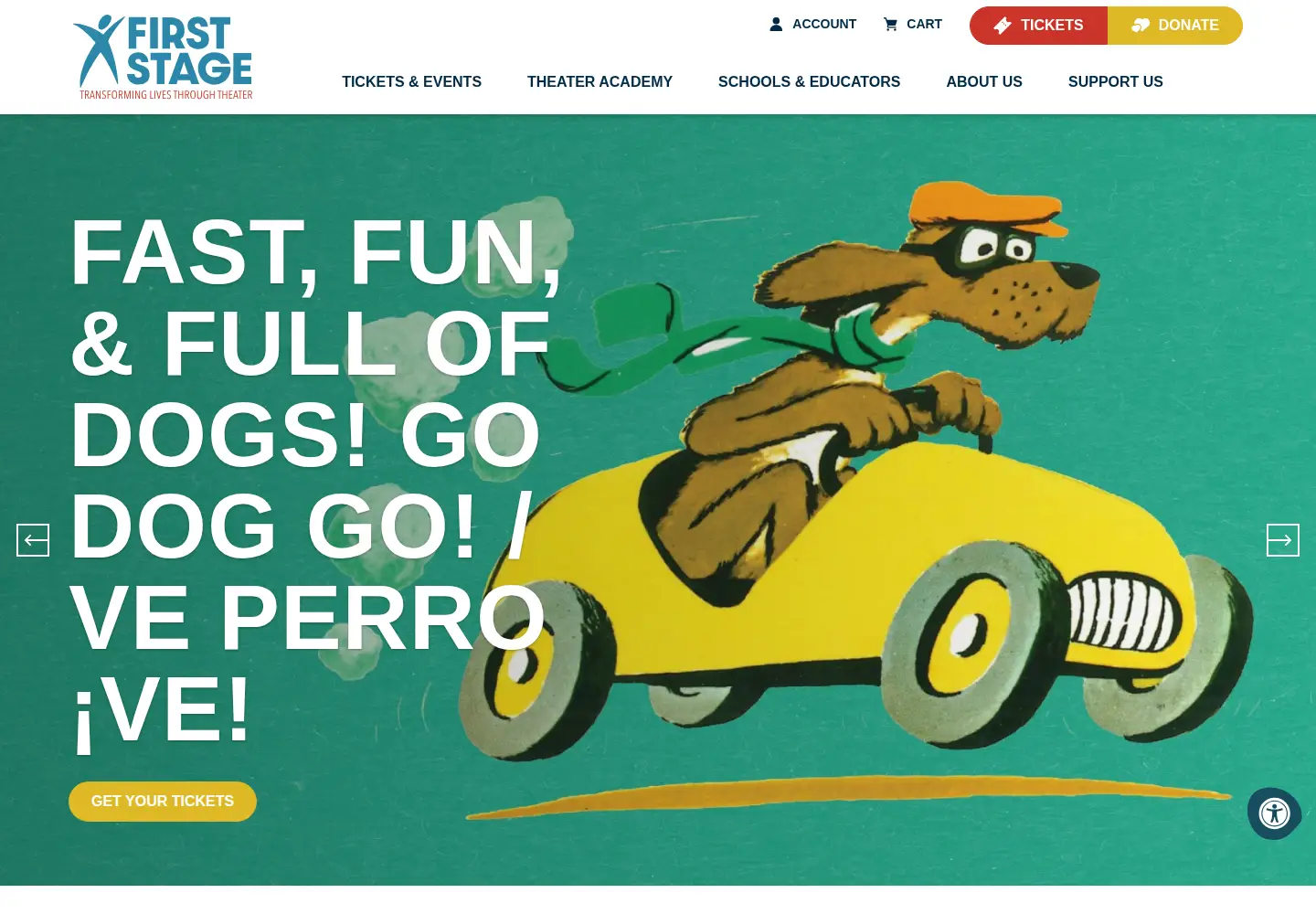 Screenshot of firststage.org