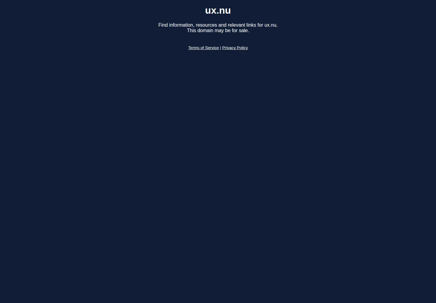 Captured homepage of ux.nu in the current scan