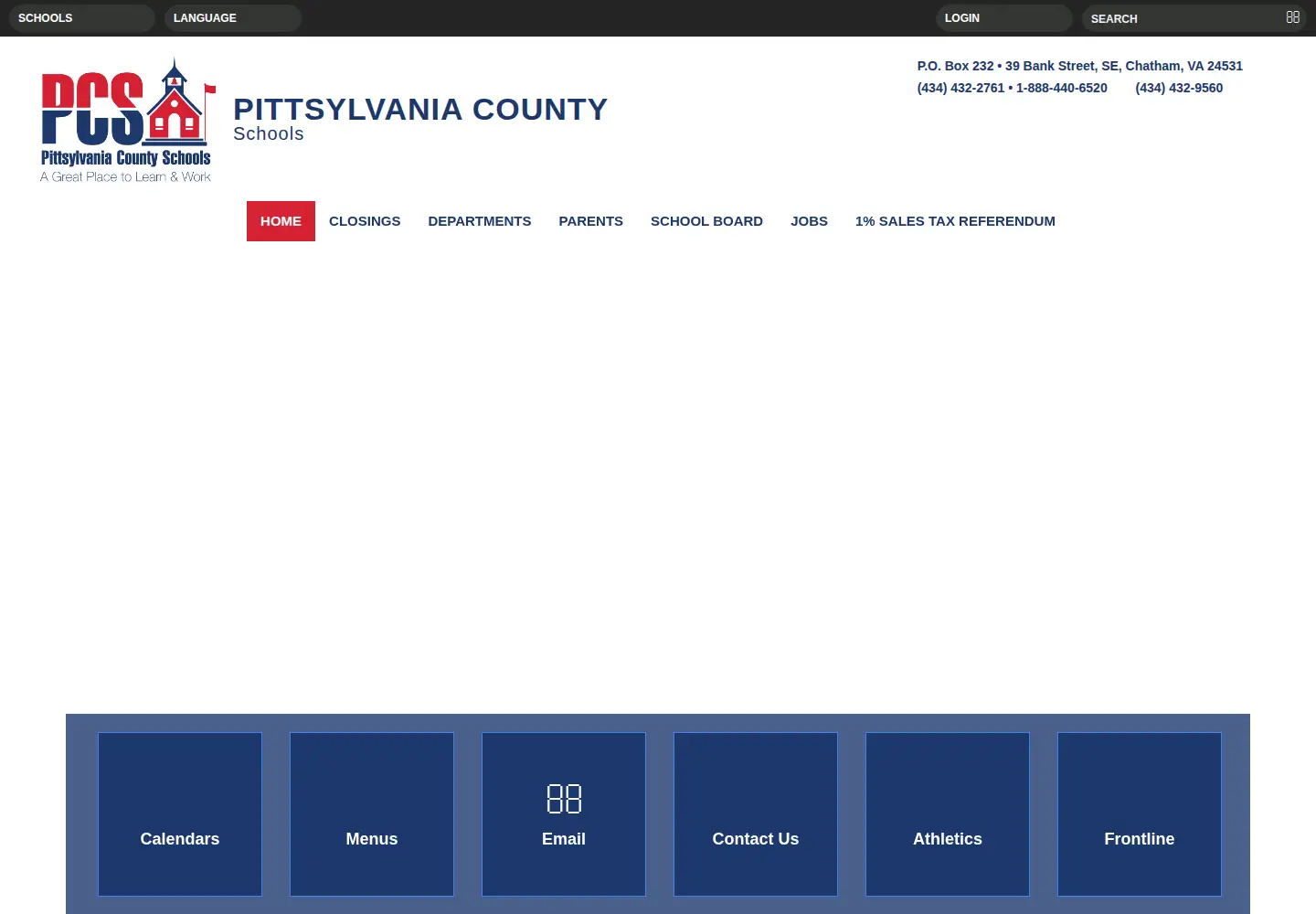 Captured homepage of pcs.k12.va.us in the current scan