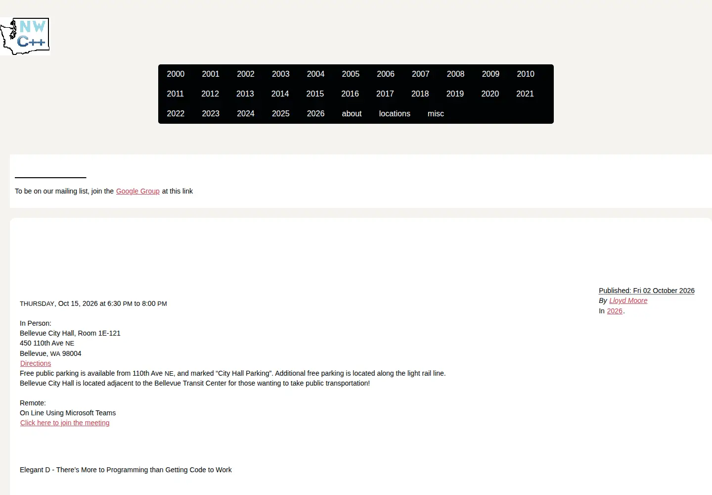 Screenshot of nwcpp.org