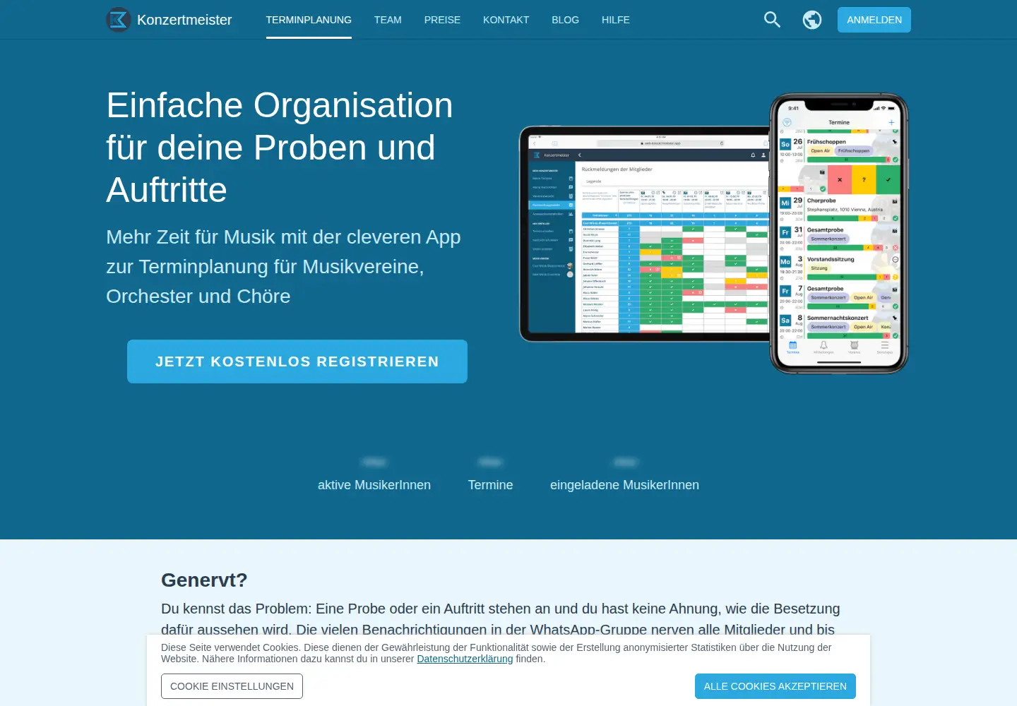 Screenshot of konzertmeister.app