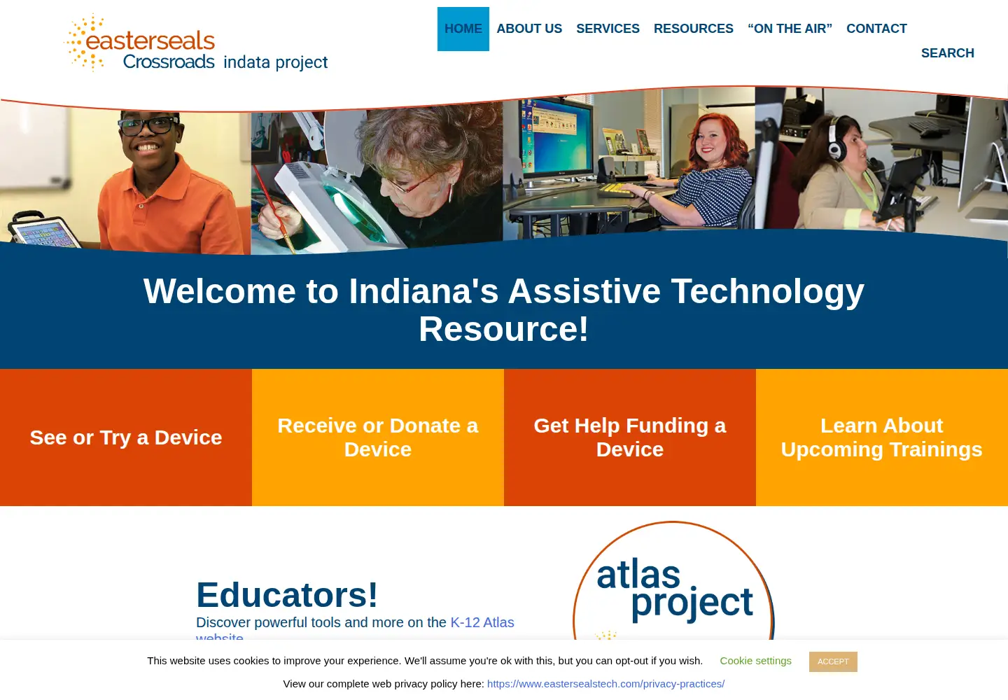 Screenshot of eastersealstech.com