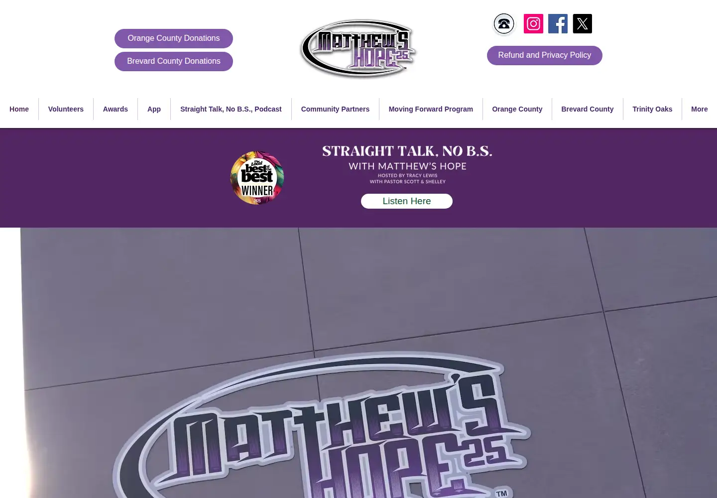 Screenshot of matthewshopeministries.org