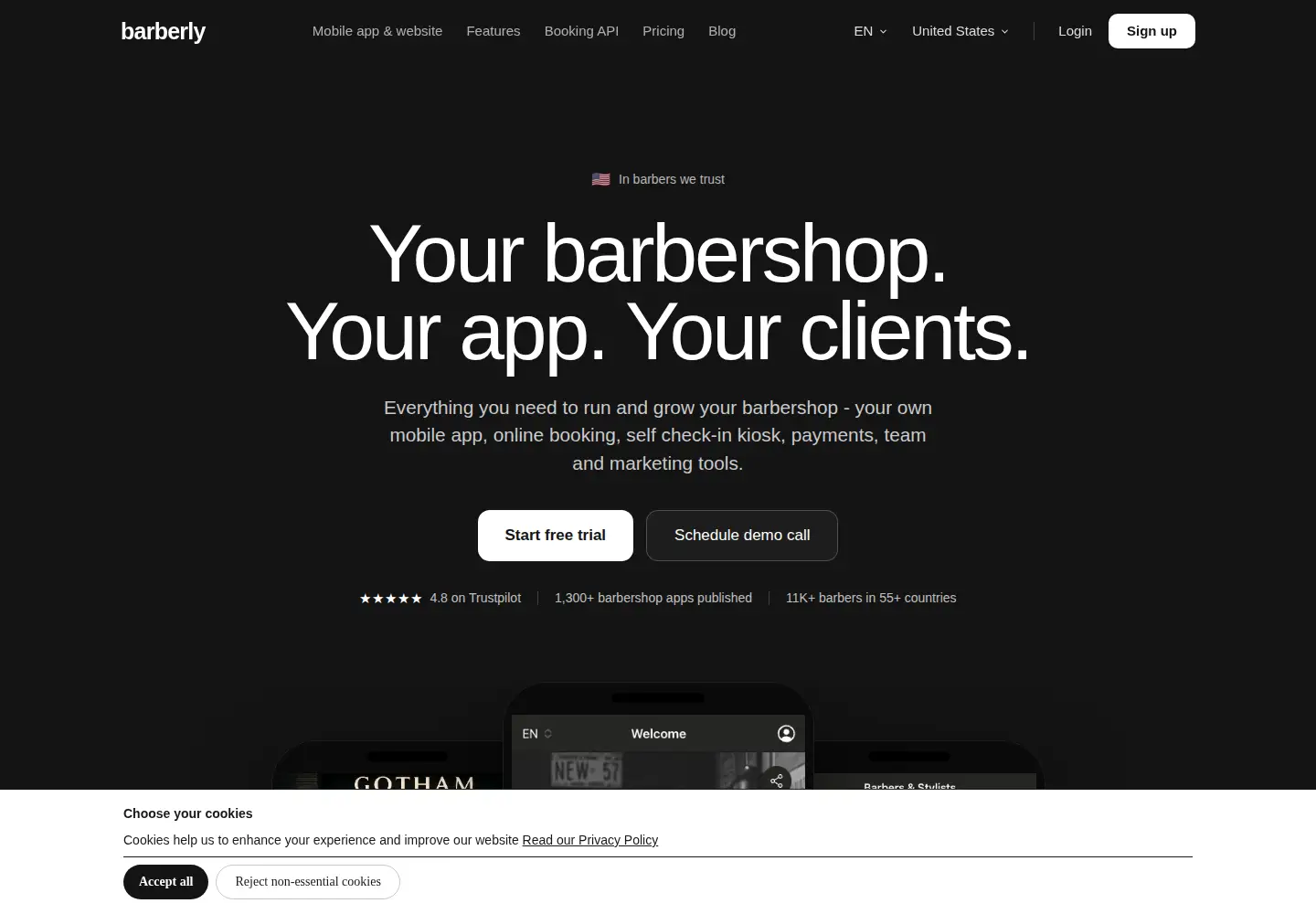 Screenshot of barberly.com