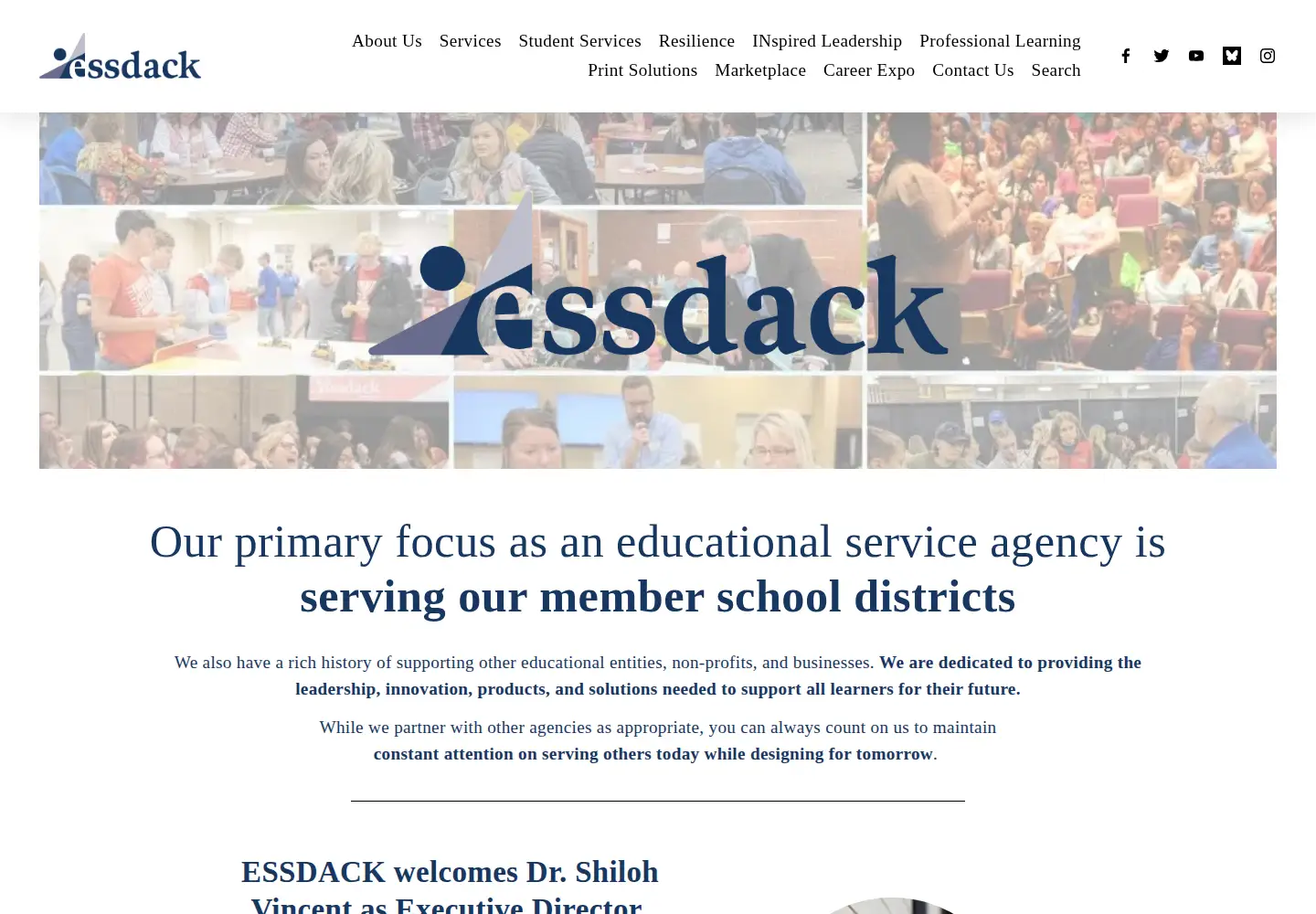 Captured homepage of essdack.org in the current scan