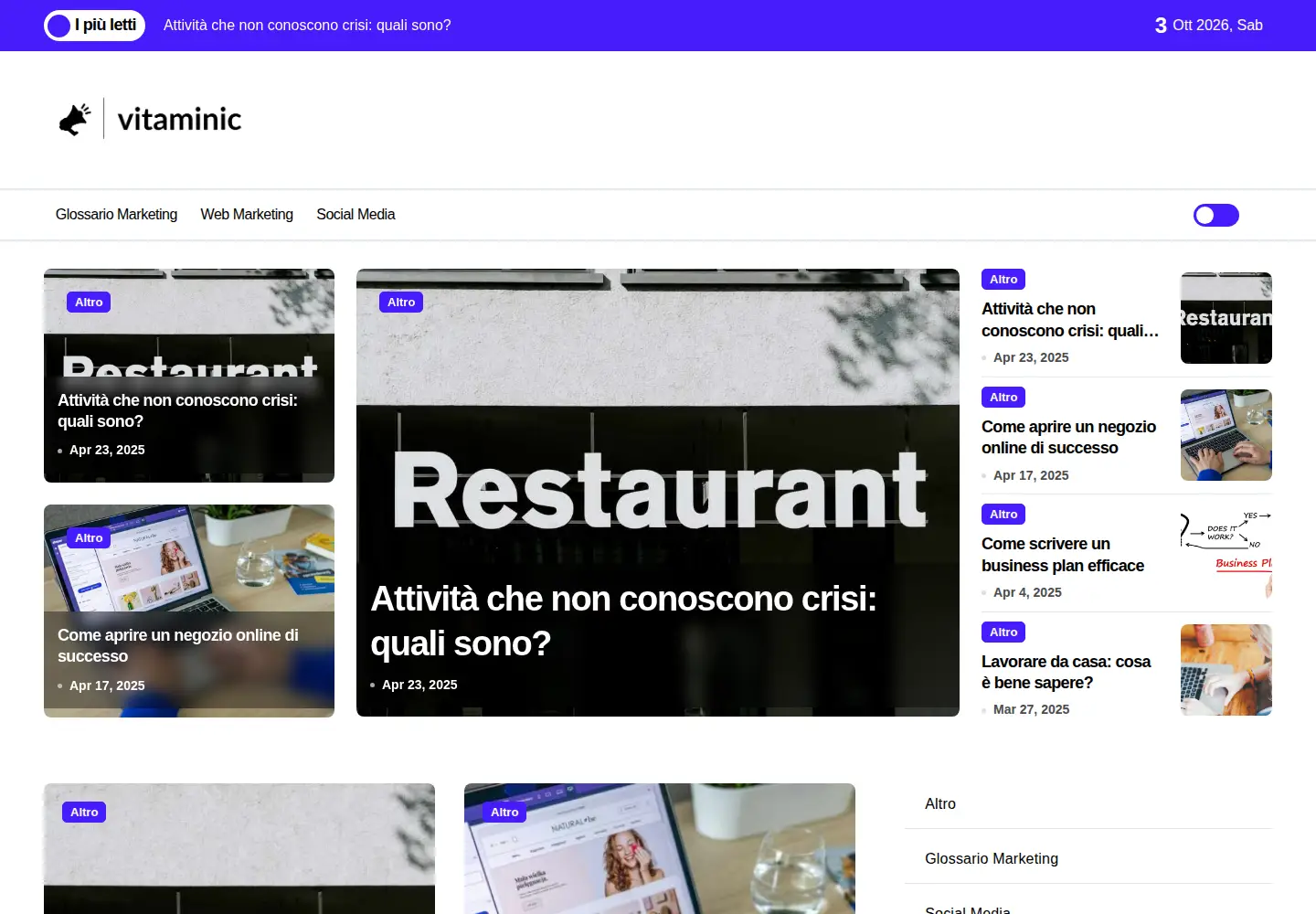 Captured homepage of vitaminic.it in the current scan