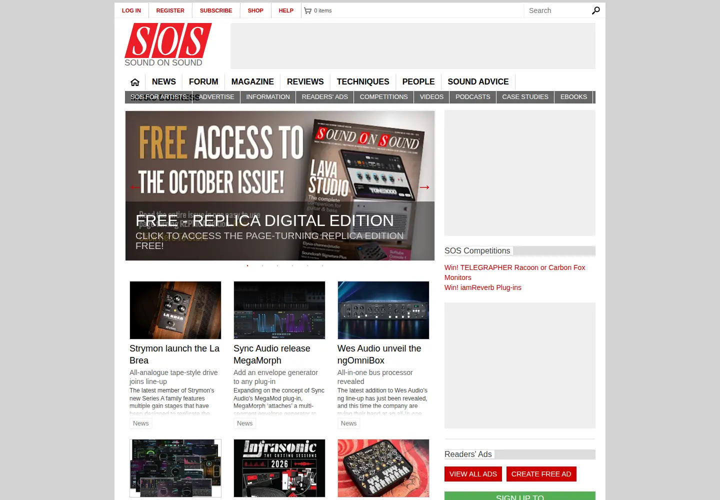 Screenshot of soundonsound.com