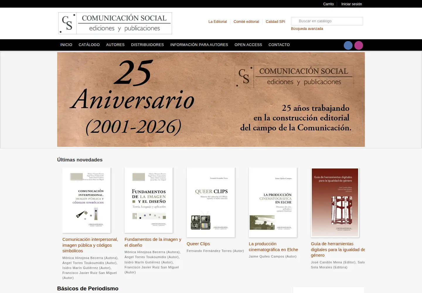 Captured homepage of comunicacionsocial.es in the current scan