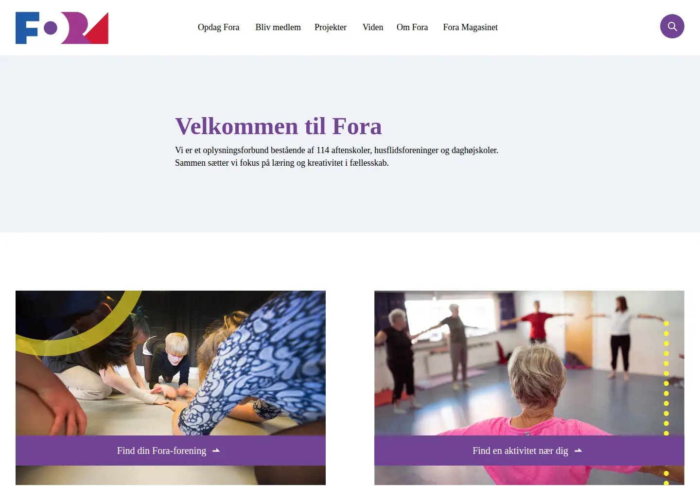 Screenshot of fora.dk
