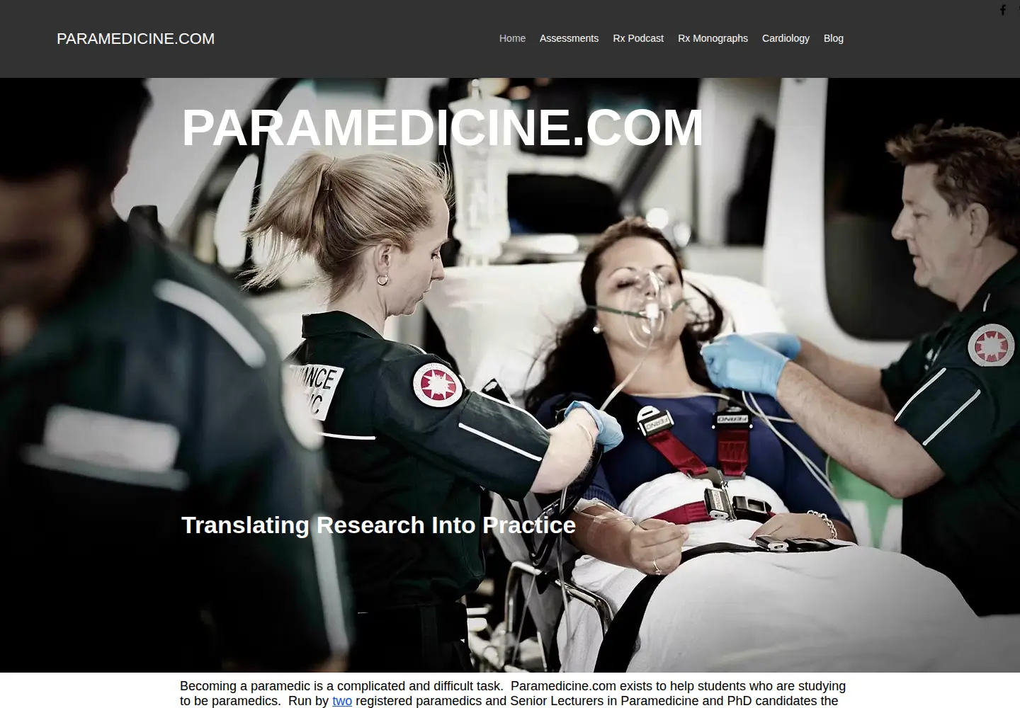 Screenshot of paramedicine.com
