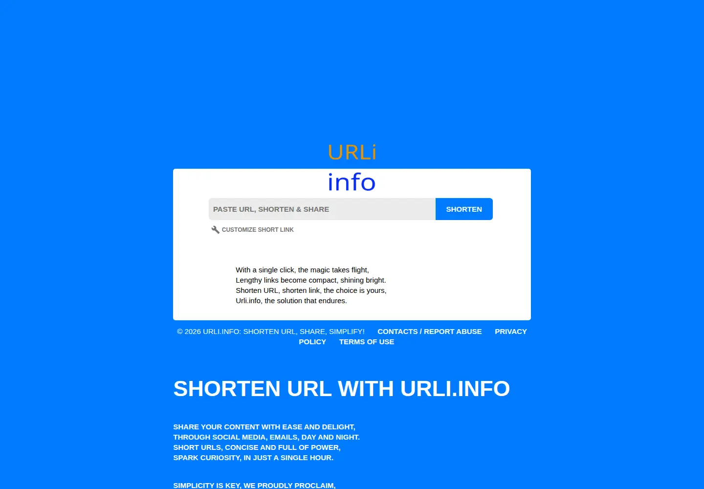 Screenshot of urli.info