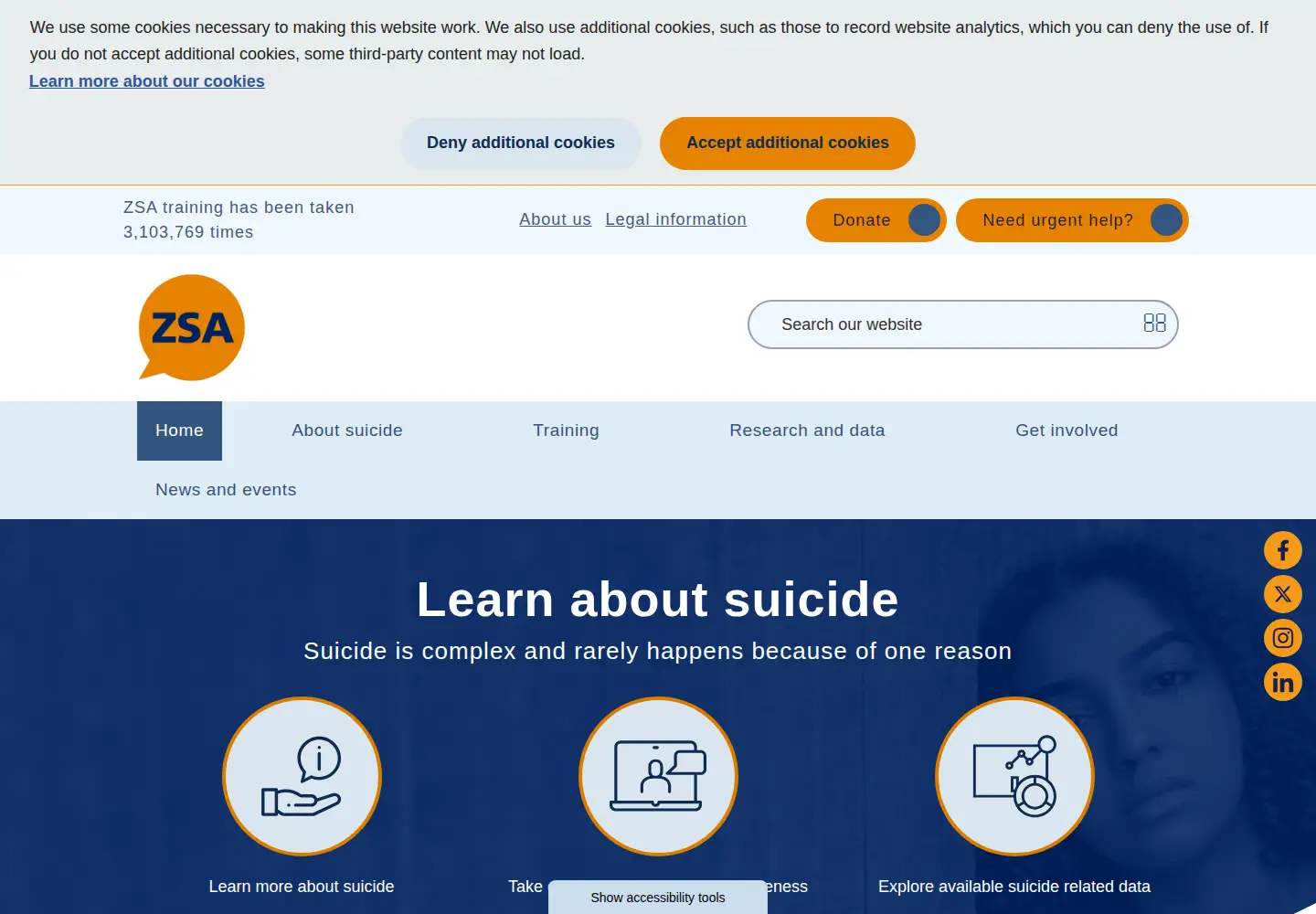 Screenshot of zerosuicidealliance.com