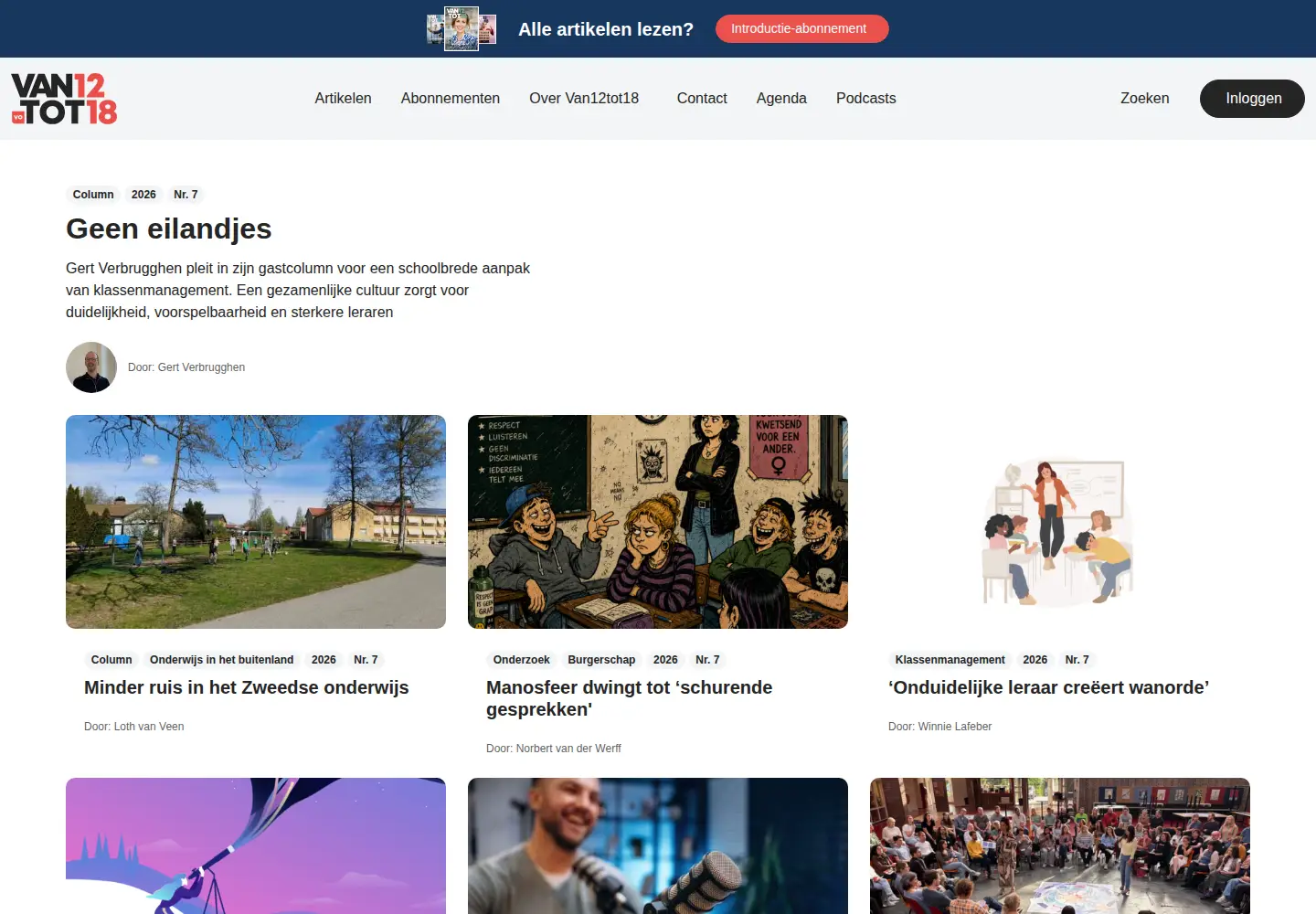 Captured homepage of van12tot18.nl in the current scan