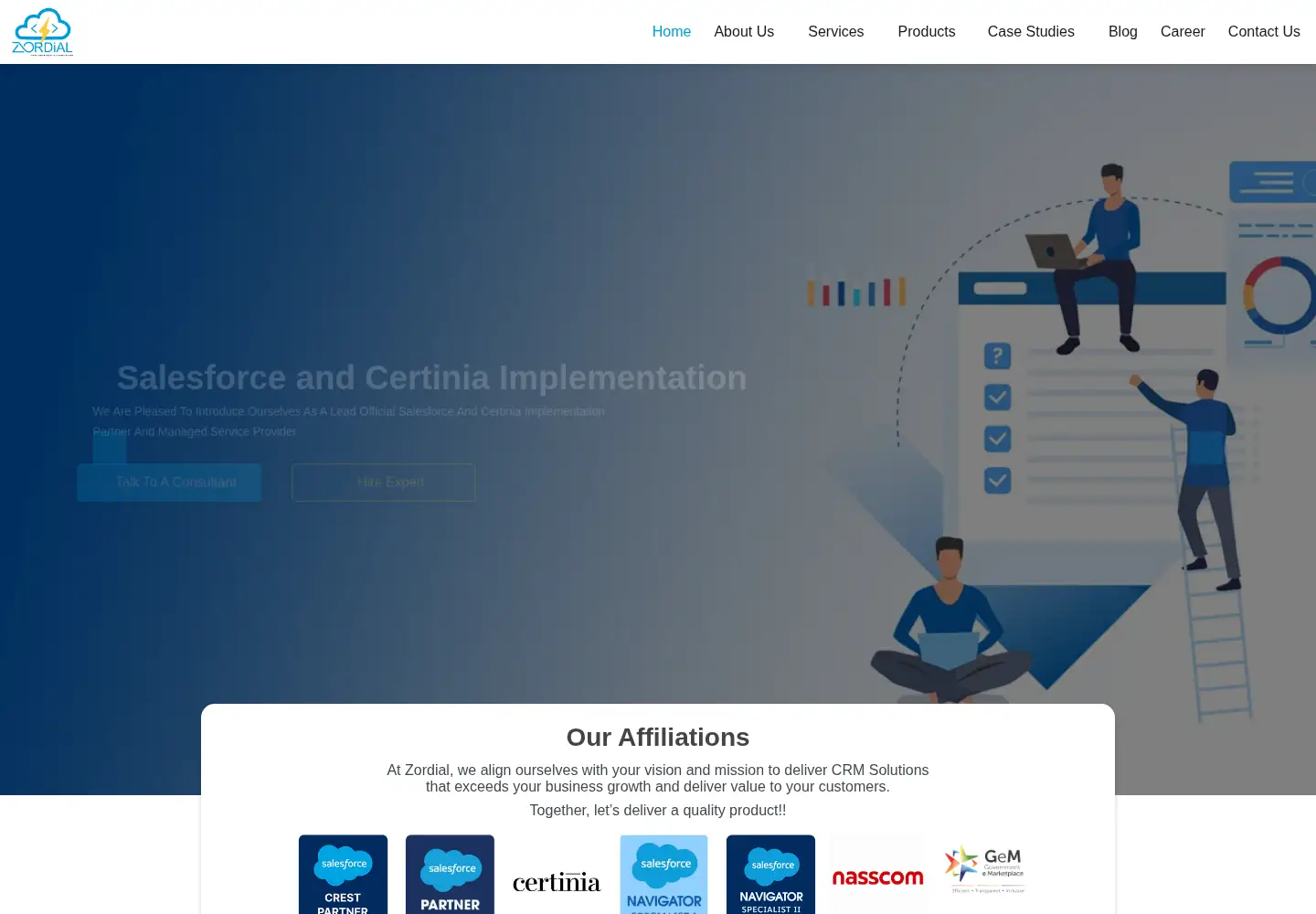 Captured homepage of zordial.com in the current scan