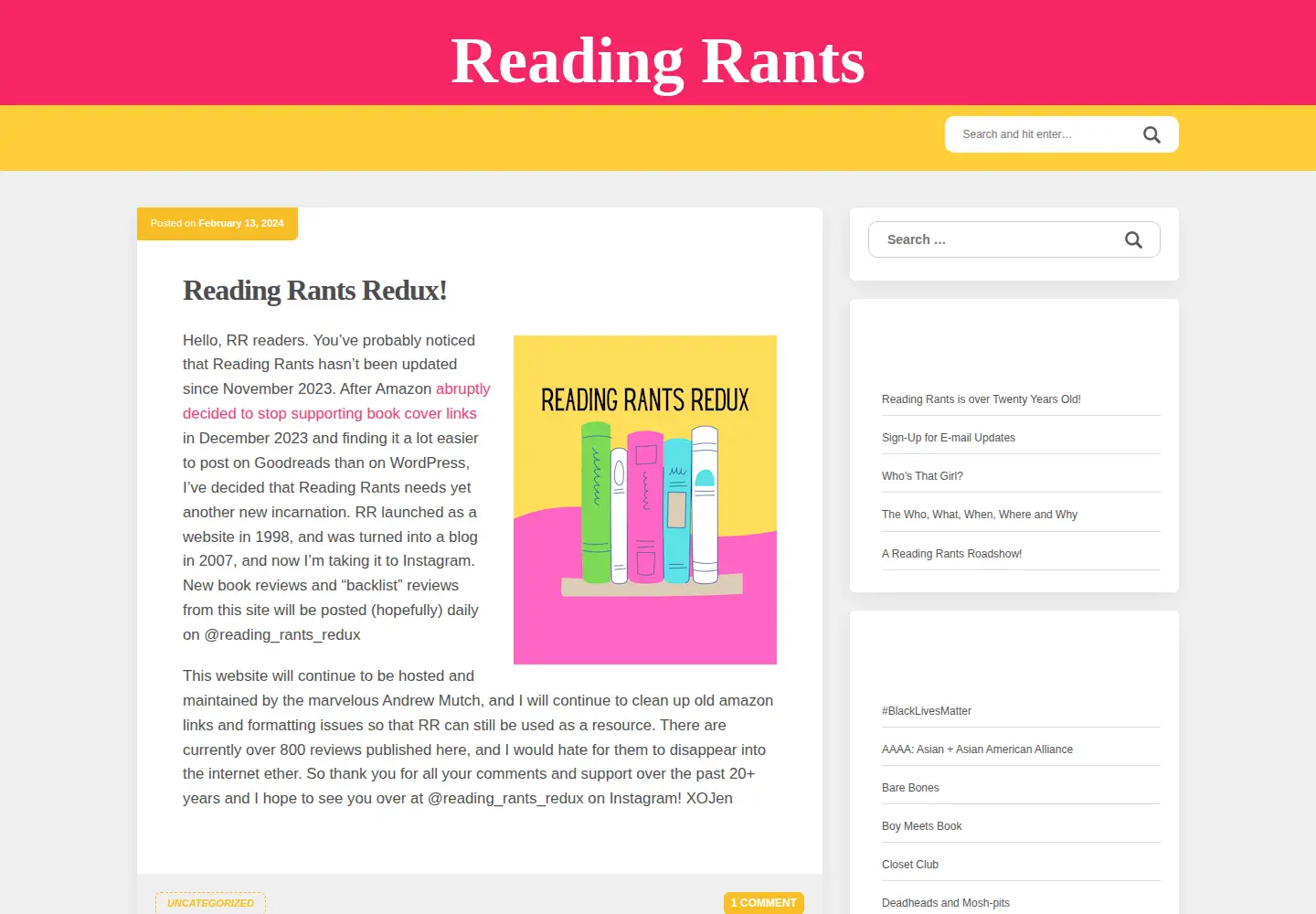 Screenshot of readingrants.org