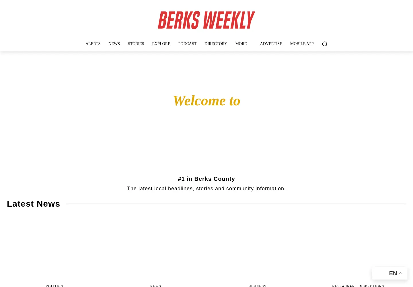 Captured homepage of berksweekly.com in the current scan