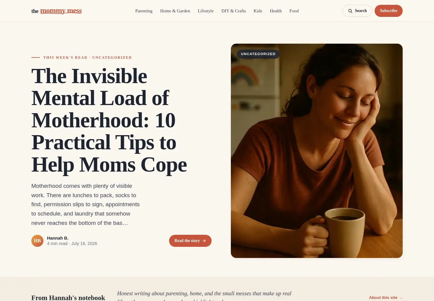 Screenshot of themommymess.com