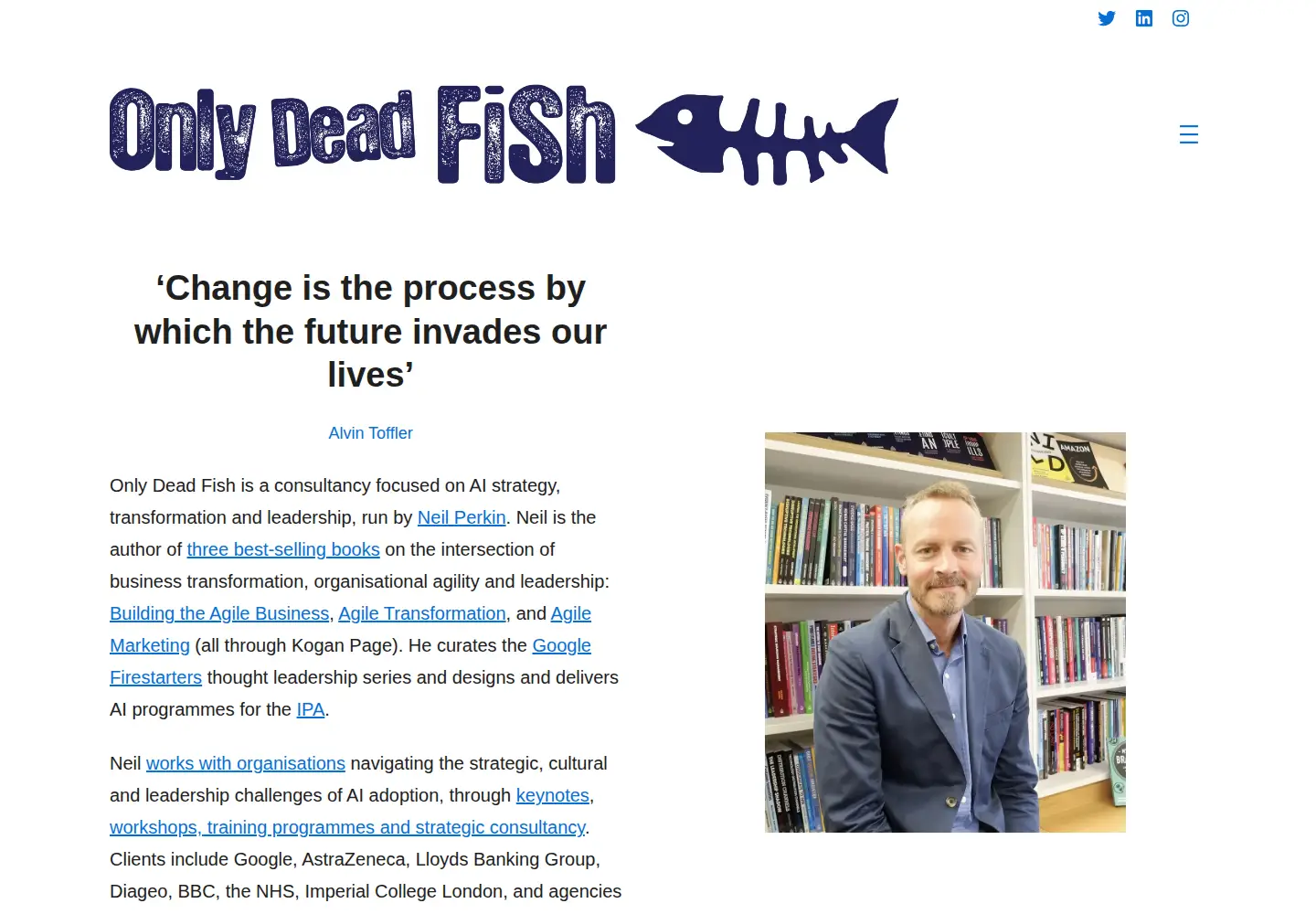Captured homepage of onlydeadfish.co.uk in the current scan