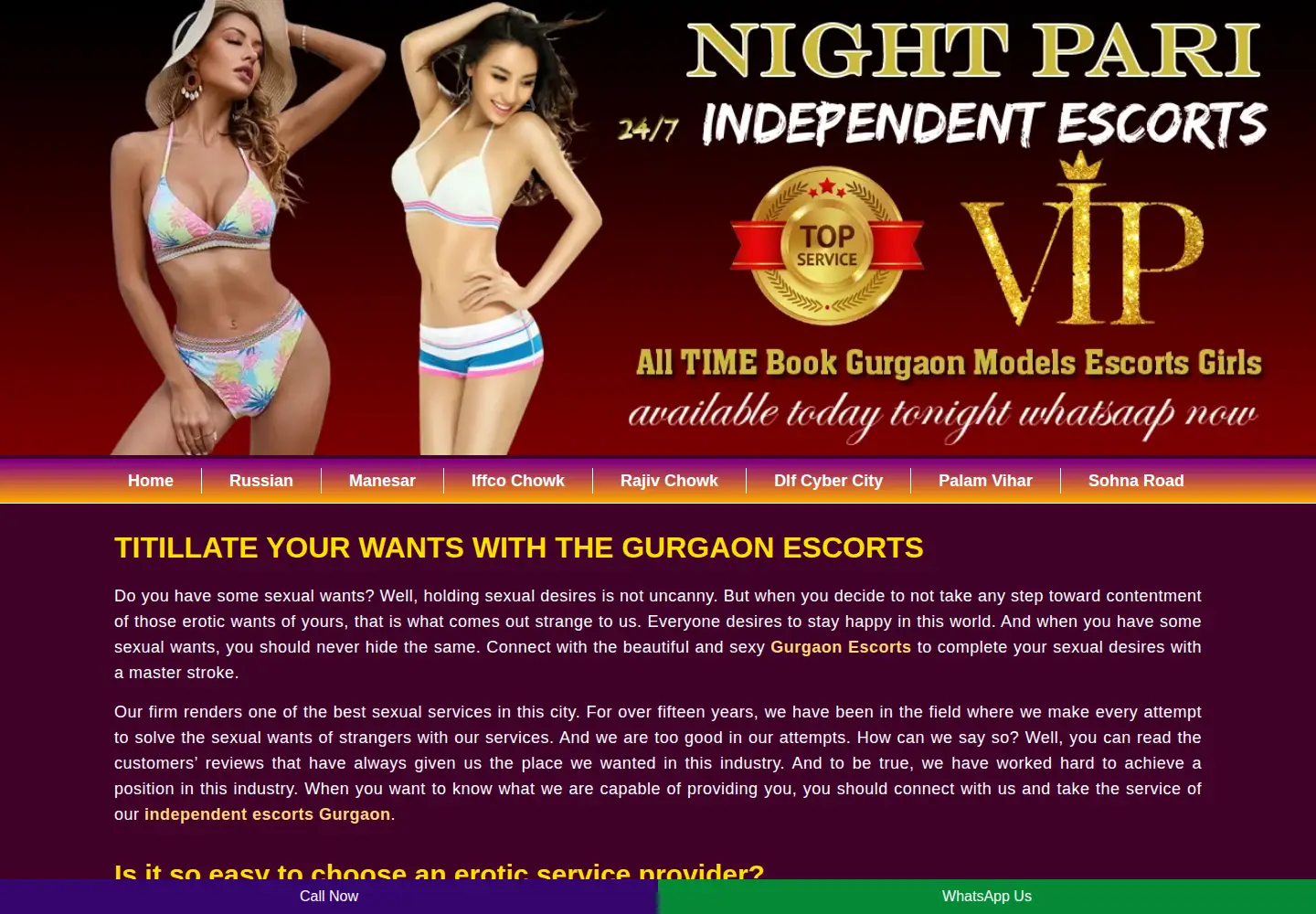 Captured homepage of nightpari.com in the current scan