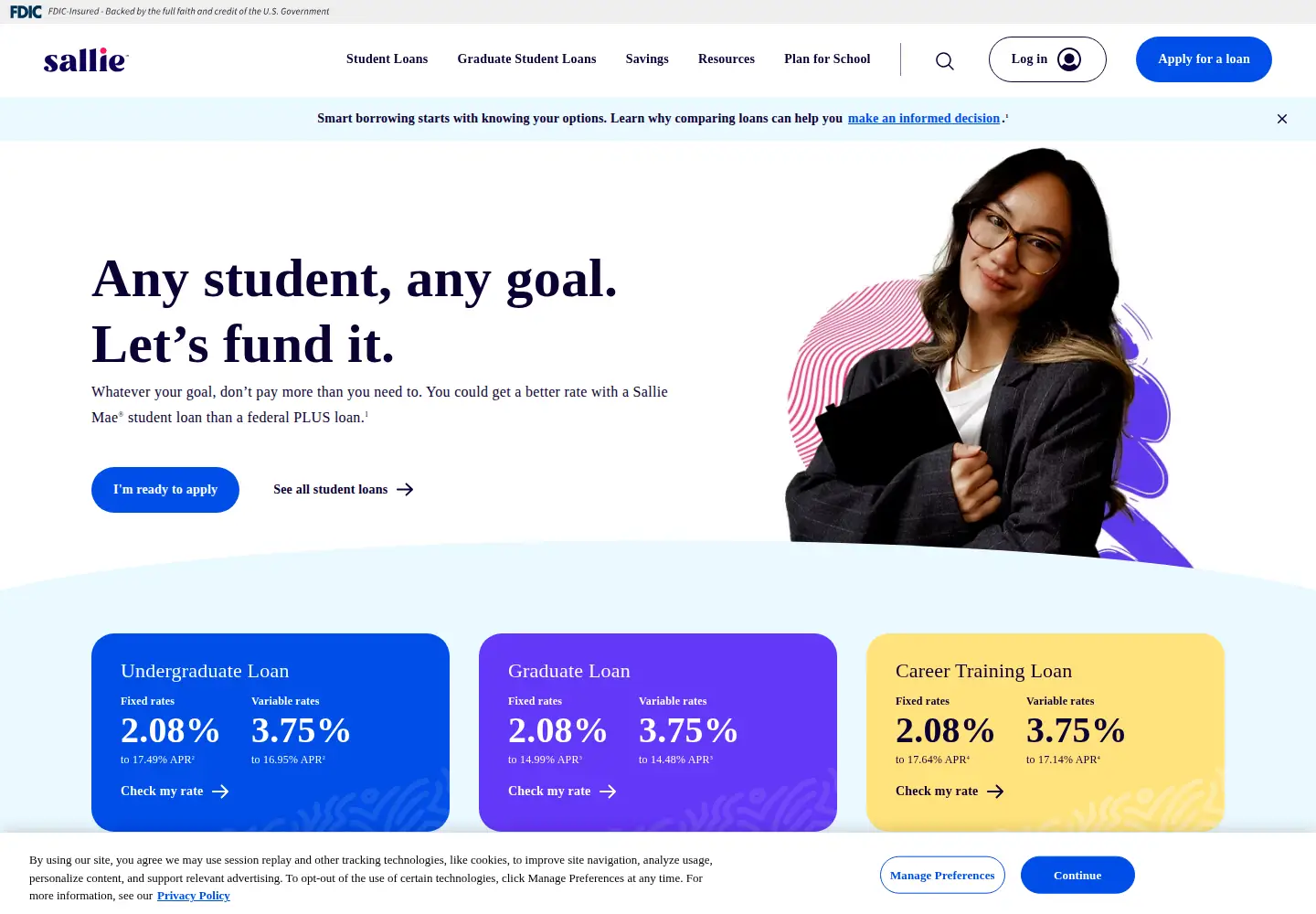 Screenshot of salliemae.com