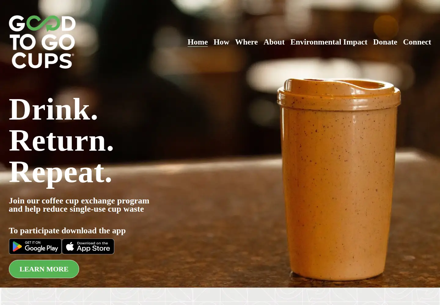 Captured homepage of goodtogocups.com in the current scan