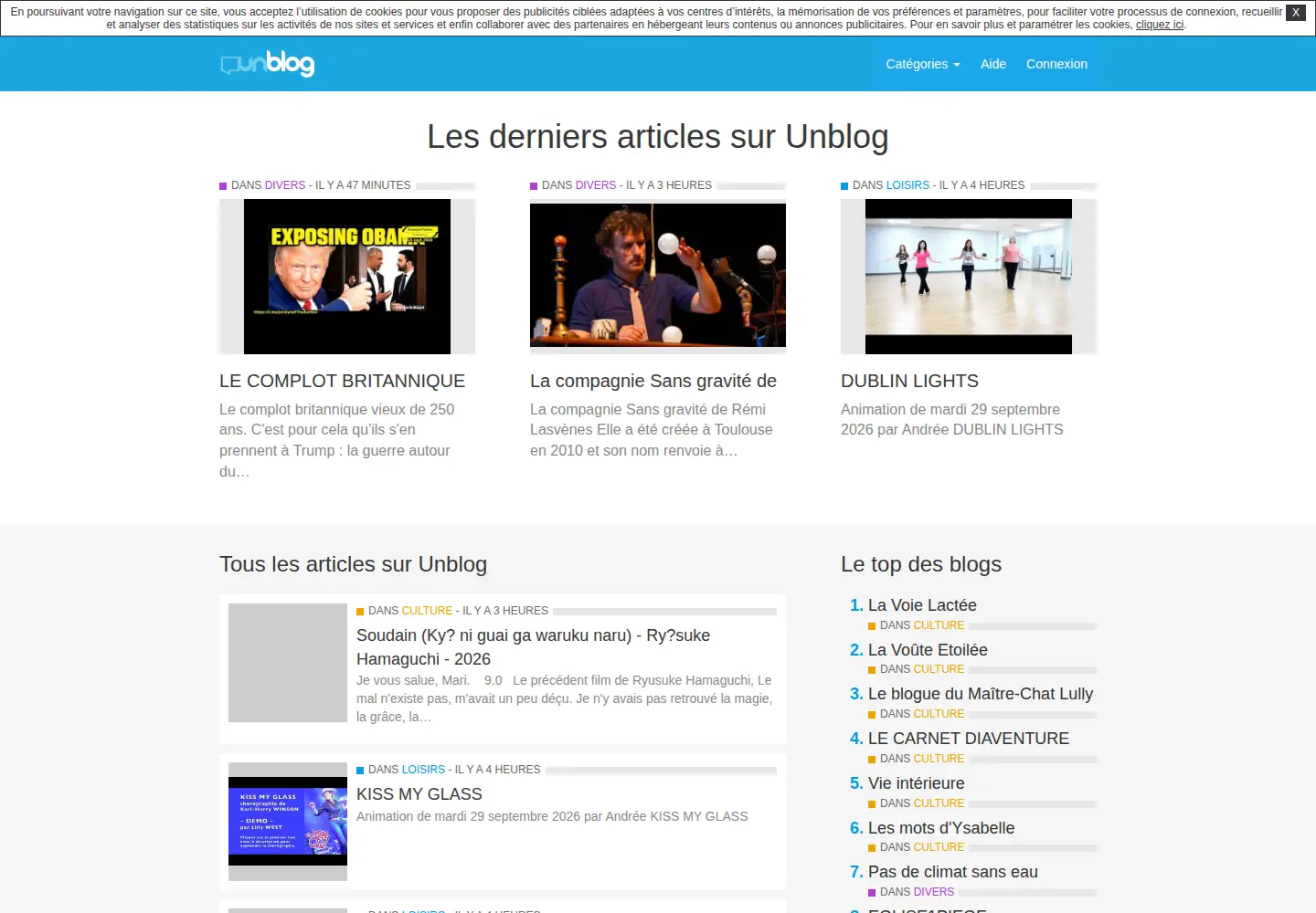 Screenshot of unblog.fr