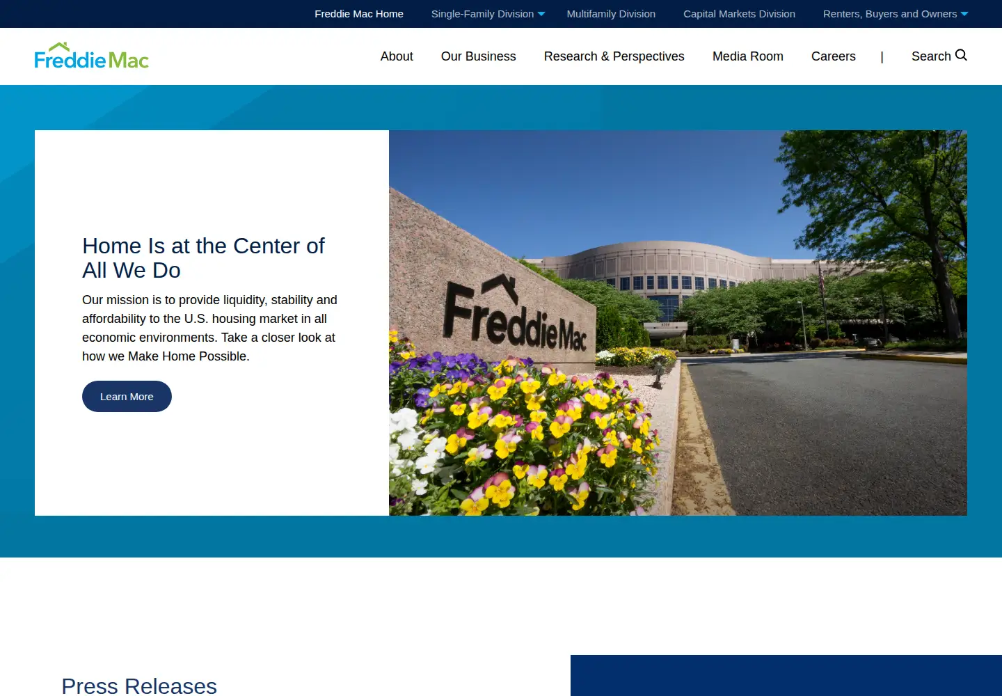 Screenshot of freddiemac.com