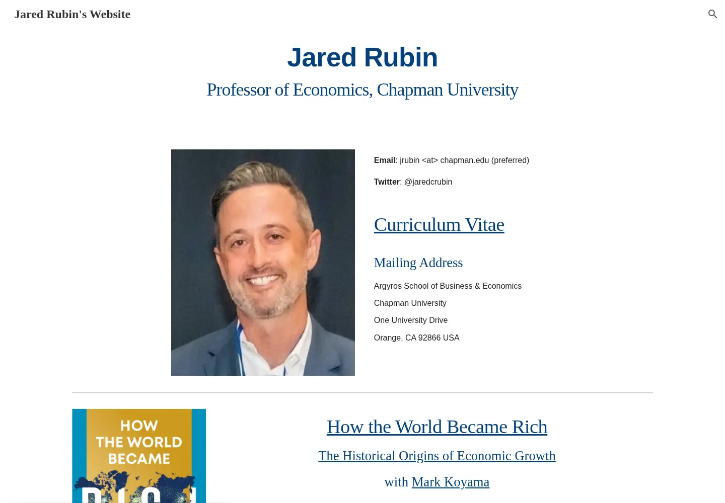 Screenshot of jaredcrubin.com